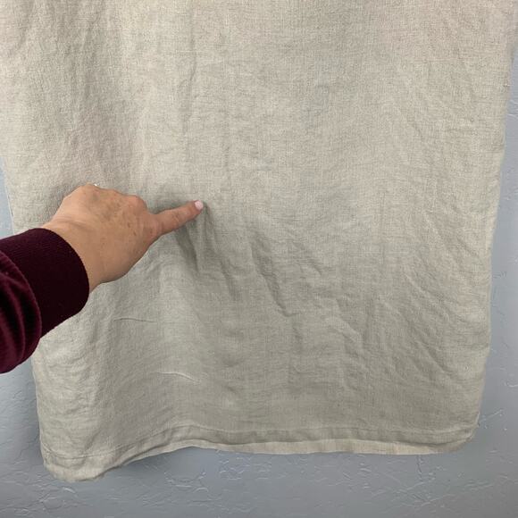 Garnet Hill Shirt Dress Linen Tan Sleeveless Collared Neutral Size 10 - Picture 8 of 11